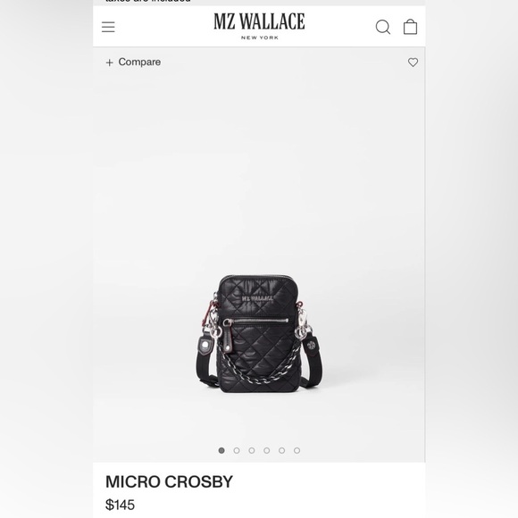 MZ Wallace Black Quilted Crossbody Bag MICRO CROSBY - Picture 1 of 13